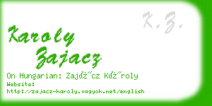 karoly zajacz business card